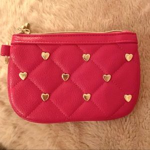 Betsy Johnson Dark Pink Heart Wristlet